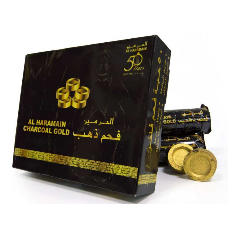 Al haramain charbon gold pour encens - charbon doré 50 pièces